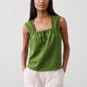 Banana Republic Factory Cactus Green Square-Neck Tank Top